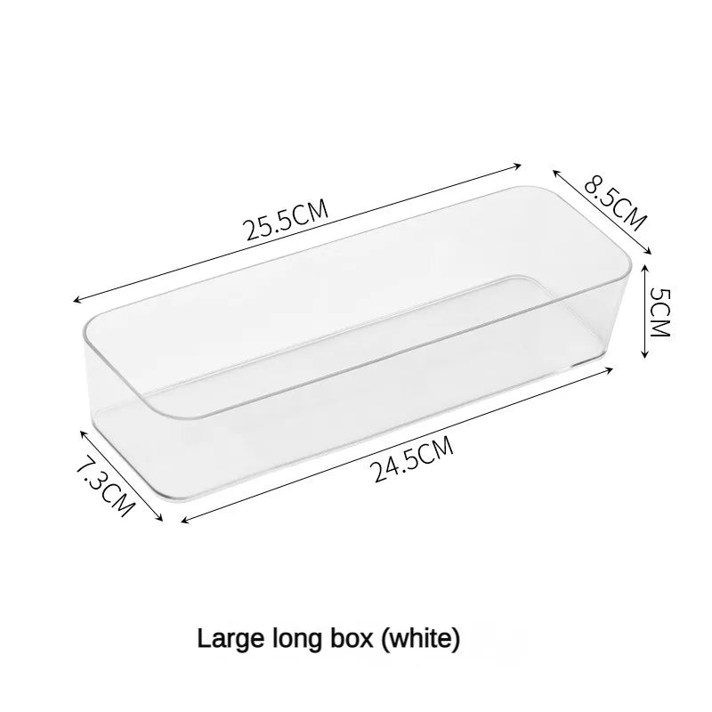 1-4PCS Desk Drawer Organizers Set Makeup Organizer Plastic Makeup Storage Clear Transparent Storage Box for Office Bathroom