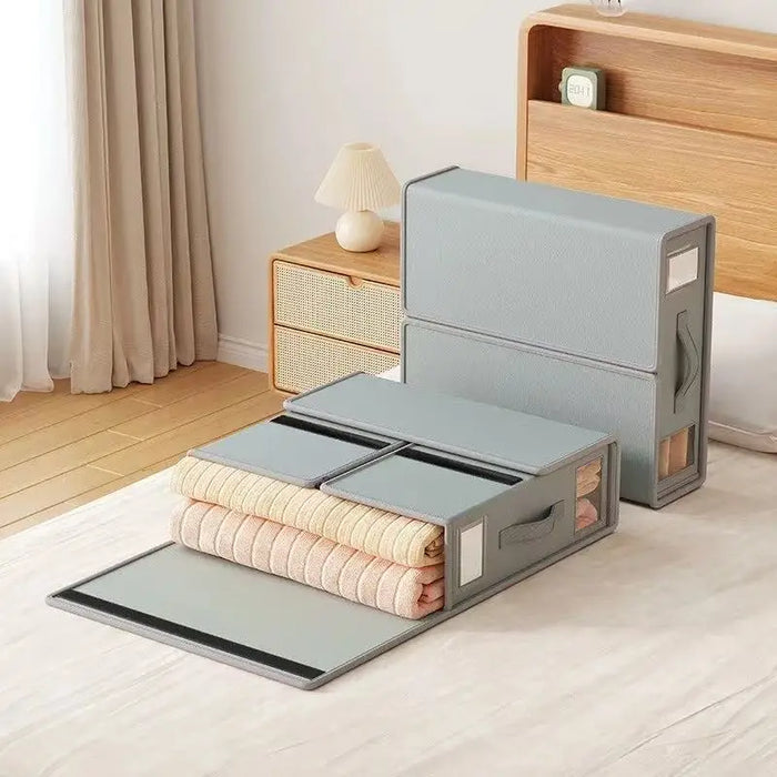 Solid Color Non Woven Fabric Bed Sheet Organizer For Wardrobe Bedroom Duvet Cover Storage Box