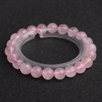 Wholesale Pink Rose Powder crystal Quartz Natural Stone Streche Bracelet Elastic Cord Pulserase Jewelry Beads Lovers woman Gifts