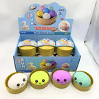 Dumpling Pressure Dumpling Squishies Cute Colorful Bun Toy Slow Rising Stress Relief Fidget Toy for Kids Adults Anti-Anxiety Gif