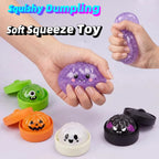 Premium Soft Squishy Dumpling Toy With Steamed Box, Slow Rising Funny Sensory Toy Decompression Soft Squeeze Toy Halloween Gift
