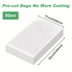 50PCS/Lot BPA-Free Vacuum Food Bags, Vacuum Sealed Storage Bags For Food Storage and Preservation,Reusable Vacuum Sealer Bag