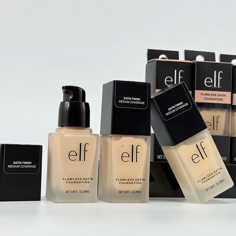 New Elf Flawless Satin Liquid Foundation Lasting Oil Control Full Coverage Facial Makeup Liquid Poreless Putty Primer Cosmetics