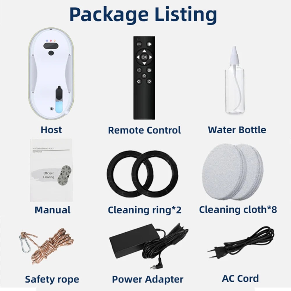 Window Robot Vacuum Cleaner Intelligence Window Washer with Remote Control Automatic Water Spray Glass Cleaning Home Appliances