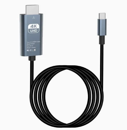 4K HD Video Conversion Cable 2 Meters Type-C to HDTV Braided Screen Projection Cable for TV Computer