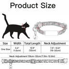 Customized Cute Glow Cat Collar Free Engraved Puppy Kitten Anti-lost Pet ID Nameplate Necklace With Bell & Moon Ornament