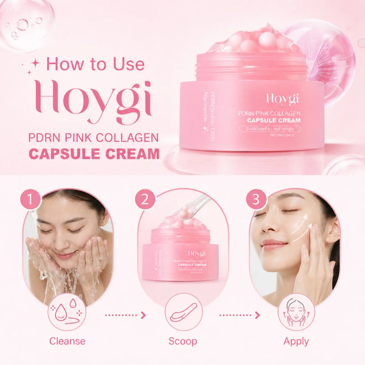 Korean PDRN Pink Collagen Capsule Cream Anti-Wrinkle Hydrating Moisturizer Cream Firming Brightening Skin Face Care Capsules