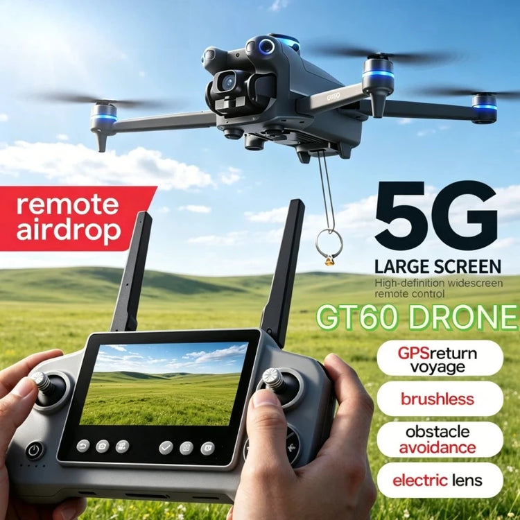 Original GT60 Foldable GPS Drone 8K HD 4K With Screen Brushless Airdrop Obstacle Avoidance 5G FPV Dual Camera Quadcopter