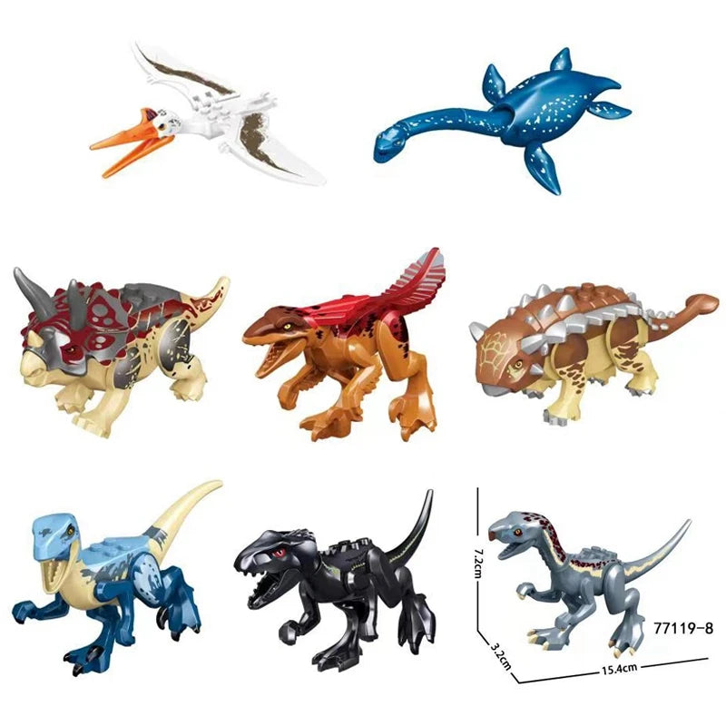 Jurassic Dinosaurs Spinosaurus Brick Figure Multiple Color Versions Articulated Limbs Collectible Dinosaur Toy Educational Toy