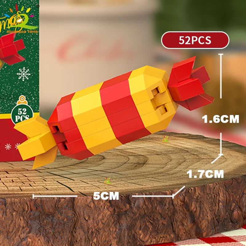 HUIQIBAO Christmas Mini Building Blocks Set DIY Santa Claus Xmas Tree Snowman House Ornament Kid Educational Assembly Toy