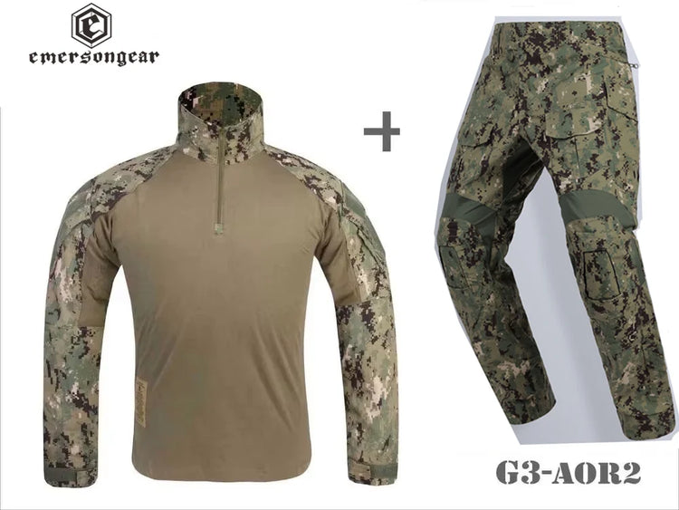 Tactical E3  Uniform Sets NEW Mens Camouflage Suits Outdoor Hunting Shirt Pants Tops Duty Cargo Trouser AOR1