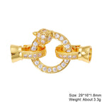 Juya 18K Gold Plated Decorative Fasteners Connector Locks Pearls Clasps Accessories For DIY Needlework Beads Jewelry Making