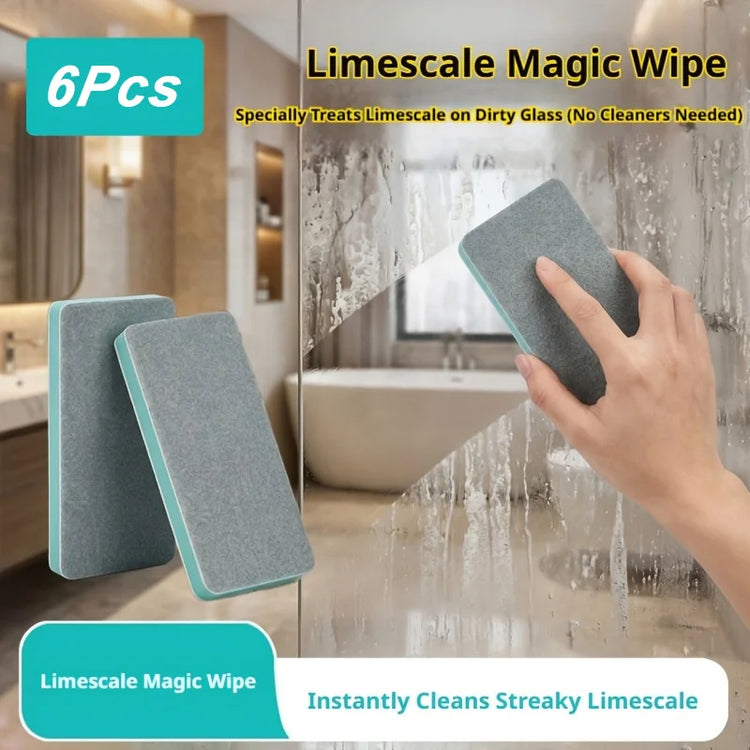 6 PCS Glass Scale Magic Cleaning Brush, Powerful Water Scale Water Stain Remover, Multifunctional Window Glass Cleaning Tool