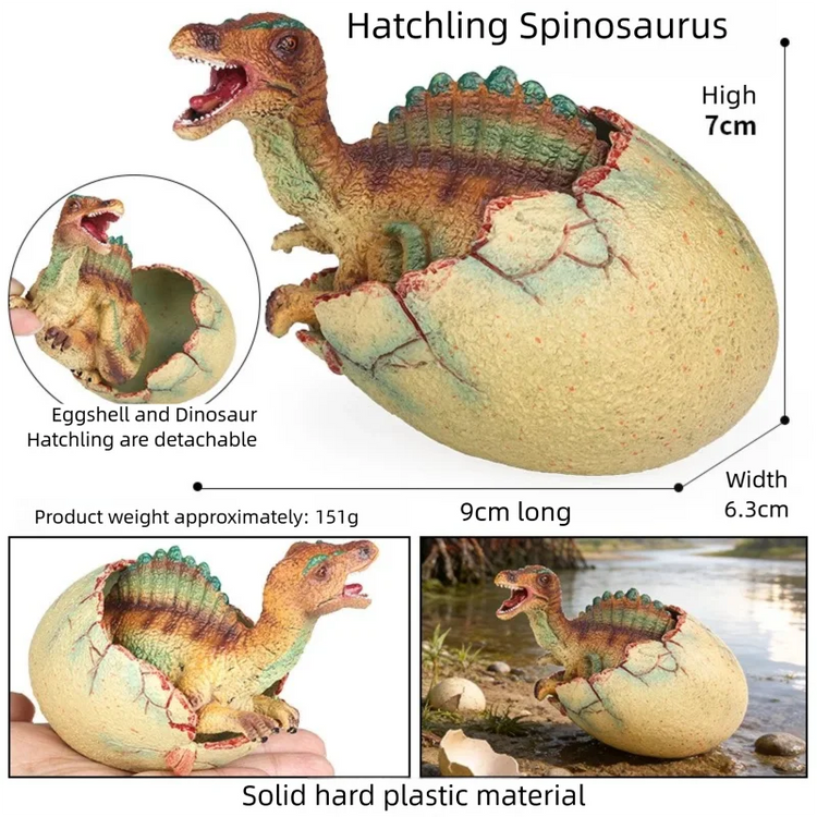 Realistic Hatching Dinosaur Egg Model T-Rex Spinosaurus Velociraptor Pterosaur Figurine Statue Home Decor Collection Ornaments