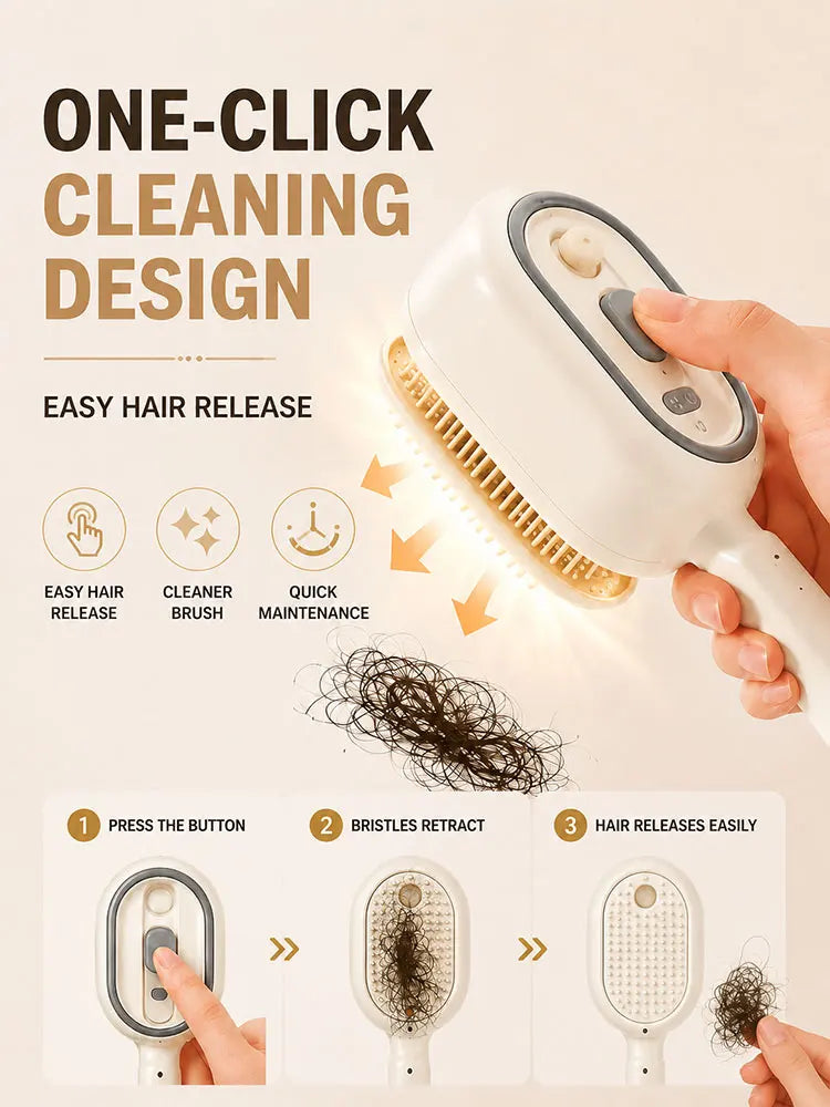 Electric Spray Hair Brush Nano Mist Scalp Massage Comb Rechargeable Air Cushion Detangling Hair Brush for Home Use