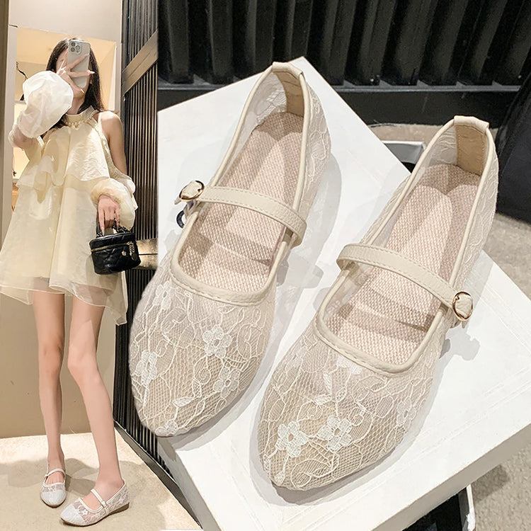 2026 New Women Flats Shoes Summer Ballet Flats Fashion Bow Women Shoes Slip on Sweet Hollow Flat Shoes Female Zapatos De Mujer
