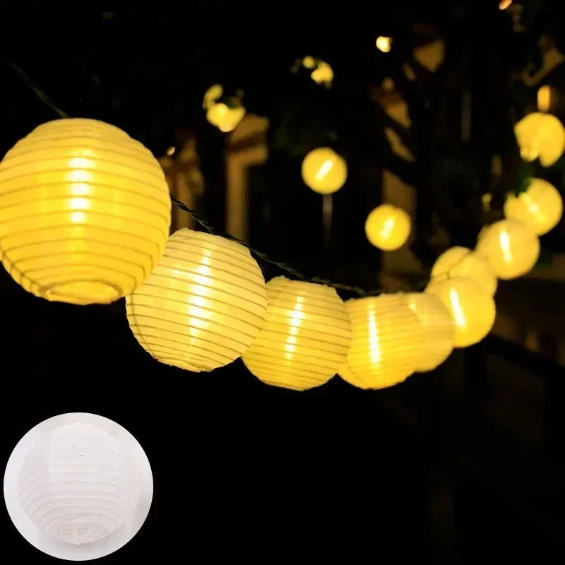 Solar Lantern String Lights Waterproof Outdoor LED Garland Fairy Light Patio Garden Decoration Light for Christmas Wedding Party