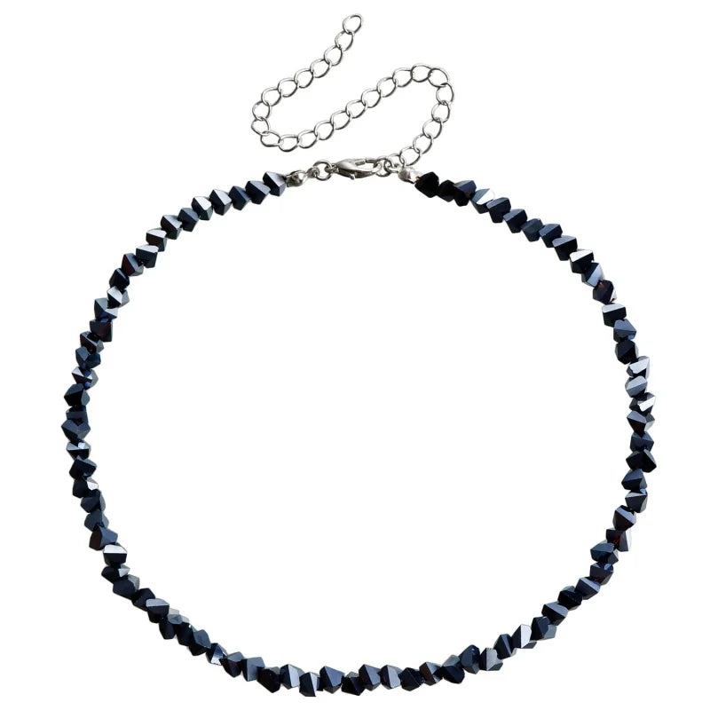 Transparent Crystal Irregular Beaded Choker Necklace for Women Korean Collarbone Clavicle Chain on the Neck Collar Jewelry
