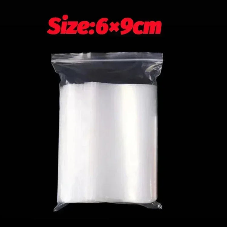 100/1000Pcs Clear Sealed Bags Thicken Plastic Storage Pouch for Small Jewelry Foods Packing Reclosable Zippers Sealing Pouches