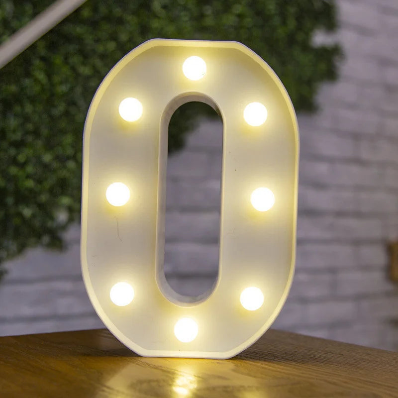 Alphabet Letter LED Nights Lights Number Lamp Decor Party Room Birthday Wall Wedding Home Decorations Personalised Ornaments