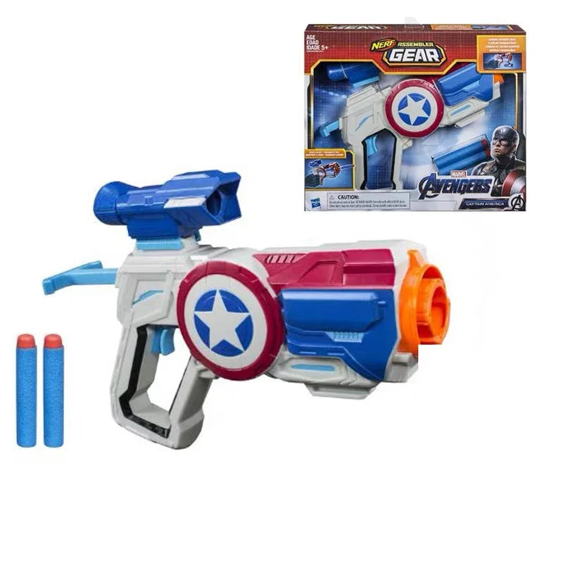 Hasbro Marvel AVENGERS3 Iron Man Spider-Man Captain America NERF Assembler Gear Dart Gun Infinity War End Game Launcher Toy