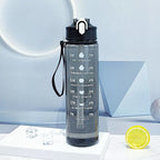 Sports Water Bottle with Time-Tracking Straw Leak Proof Locking Flip Cover for Easy Carry Ideal for Outdoor Adventures