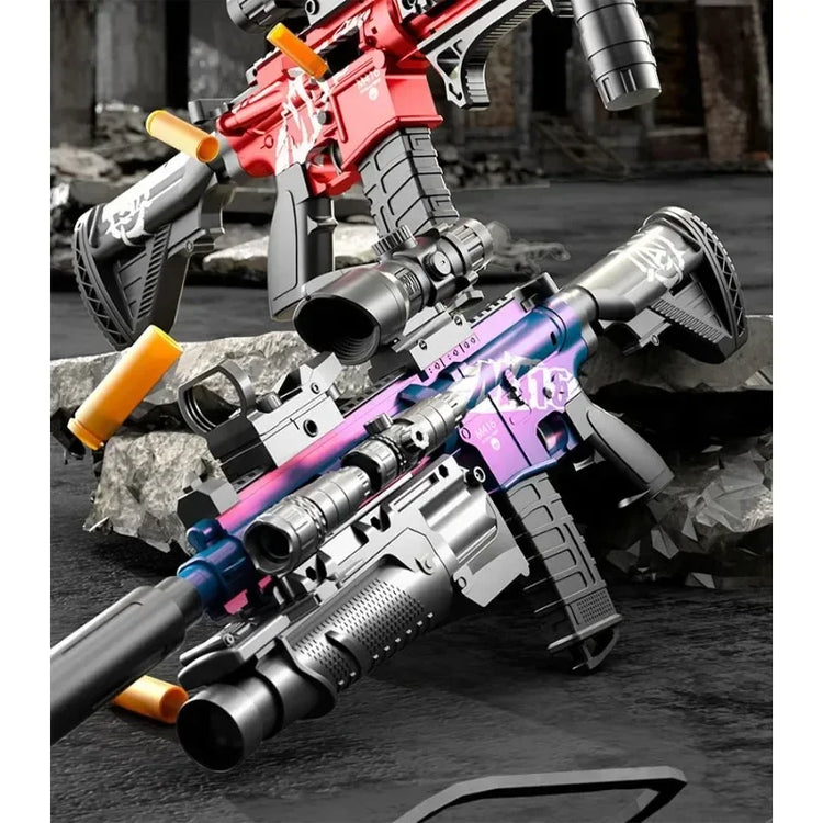 M416 Style Soft Dart Blaster Toy Manual Loaded Foam Dart Blaster Model Christmas Birthday Gift 2026