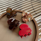Colorful Small Heart-Shaped Hair Clip 3.5Cm Small Hairclaw Acetate Hair Crabs Girls Delicate Hairclips Women Hair Accessories