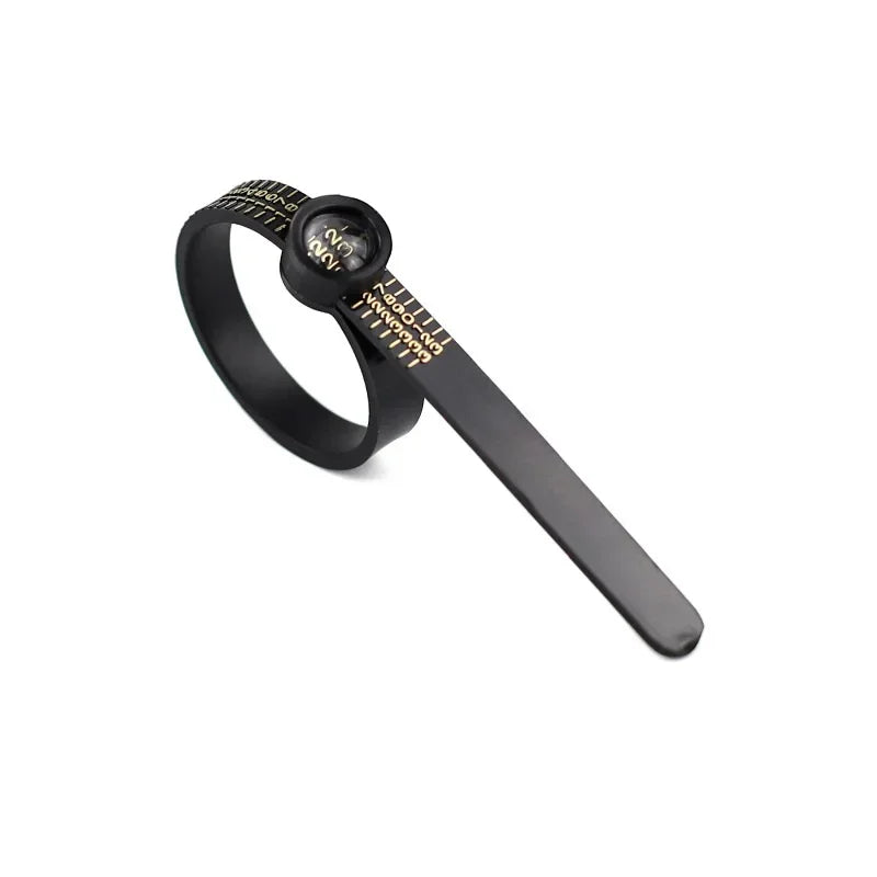 US/UK/EU/HK Size Ring Ruler Ring Measuring Tape Ring Measuring Tool Annular Coil Finger Size Filter with Magnifying Glass