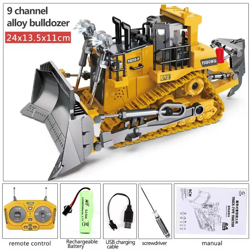 Remote Control Excavator Bulldozer Dump Truck Rc Car Toys Electric Engineering 2.4g High-Tech Vehicle Model Toys For Kids Gifts