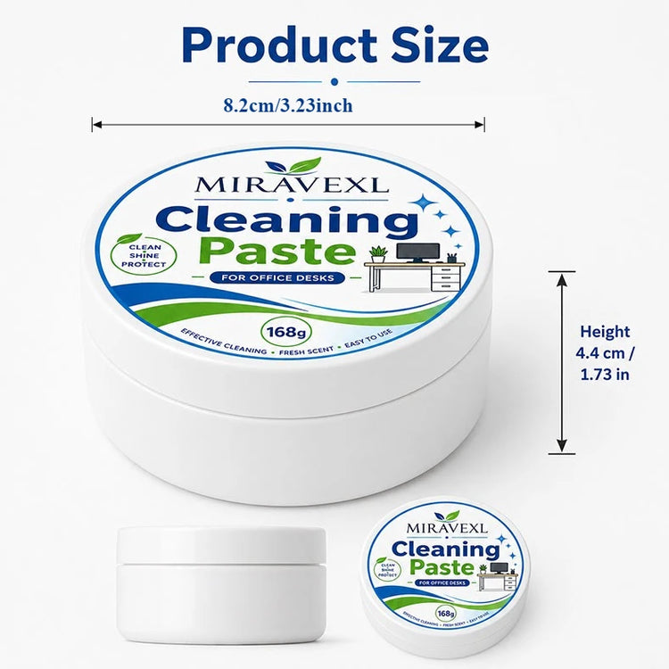 Office Desk Cleaning Paste with Sponge, Multi Surface Stain Cleaner Furniture Polish Cream for All Wooden Plastic Office Desktop