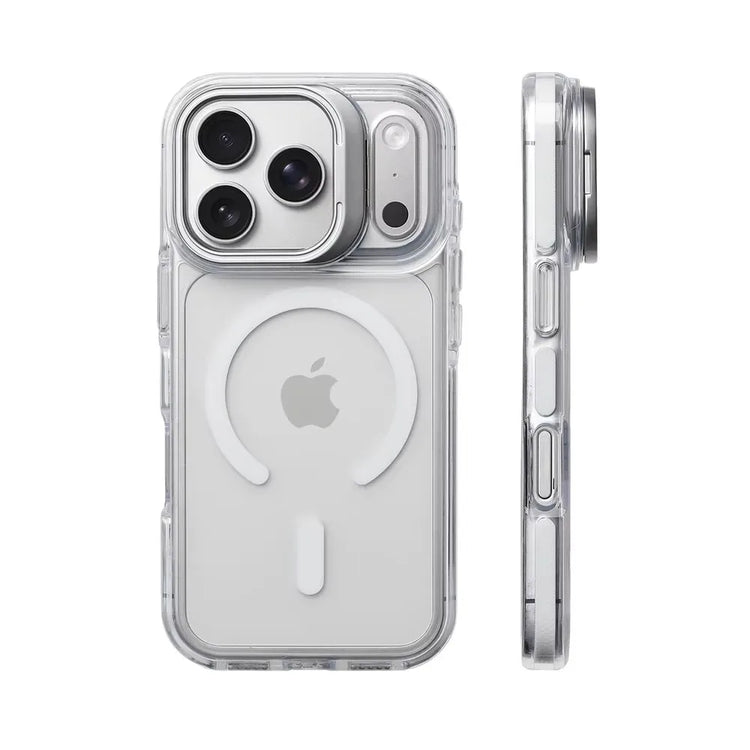 Luxury Magnetic Shockproof Clear Bumper Case for iPhone 17 18 Pro Max 16 15 14 13 12 Plus For Magsafe Lens Protect Stand Cover