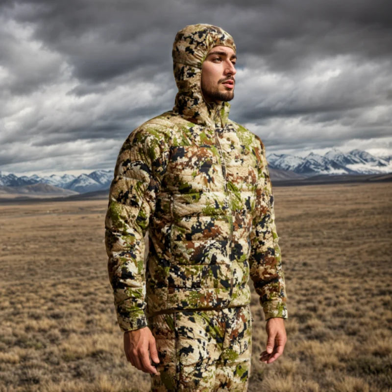 Ainfad Men's Kelvin Light Down Jacket Camouflage Fishing Hunting Down Wear
