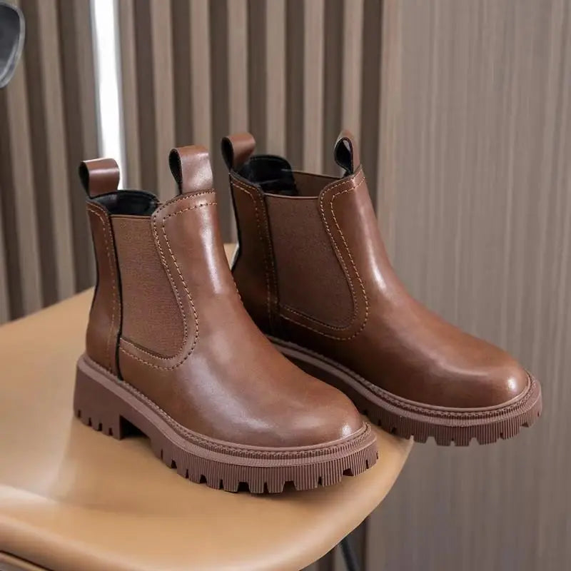 AIYUQI Women's Chelsea Boots Genuine Leather New Autumn Winter Fashion Women's Ankle Boots Retro Winter Boots Ladies  WHSLE MTO