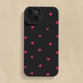 Black Love Heart Phone Case For iPhone 18 17 16 14 15 13 12 11 Pro Max X XR XS 7 8 15 16 Plus SE Shockproof Silicone Soft Cover