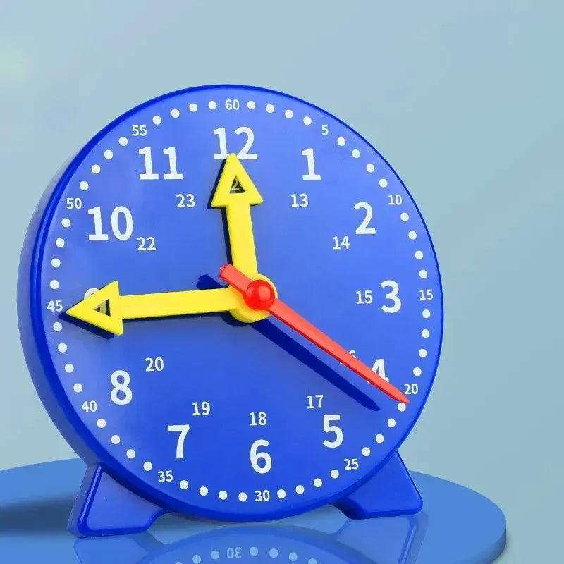 Mini Geared Learning Clock Analog Teaching Clock Telling Time Practice Math Tool Kids Preschool Classroom Home School Supplies