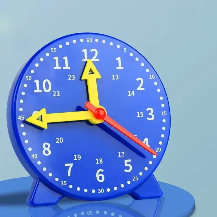 Mini Geared Learning Clock Analog Teaching Clock Telling Time Practice Math Tool Kids Preschool Classroom Home School Supplies