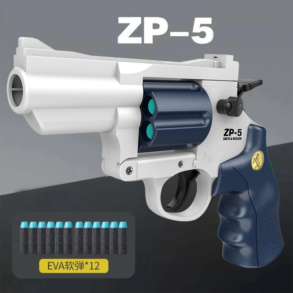 ZP5 Revolver Pistol Manual Soft Dart Bullet Launcher Toy Gun Weapon Outdoor  Airsoft  Shooter Pistola For Boys Birthday Gift