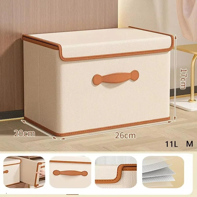 Clothes Storage Box With Lid For Household Use Wardrobe Underwear Storage Box Organizing Boxed Clothes Blankets Storage Basket