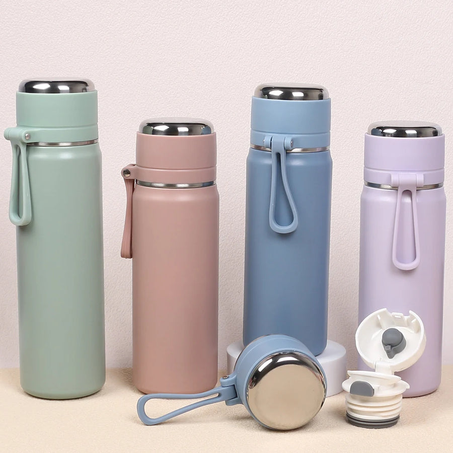 SUS316 Stainless Steel Thermos Water Bottle 500ml/600ml Insulated Bottle With Handle Thermo for Hot Cold Drinks for Outdoor