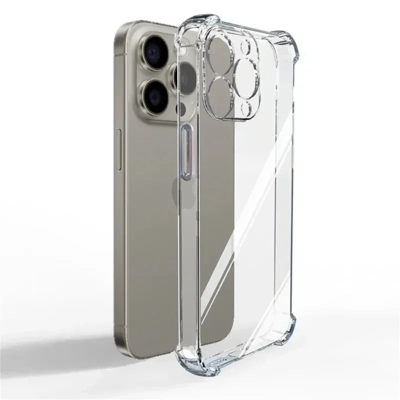Luxury Shockproof Silicone Clear Phone Case For iPhone 17 16 15 14 13 12 11 Pro Max Mini X XR Xs 7 8 Plus Transparent Soft Cover