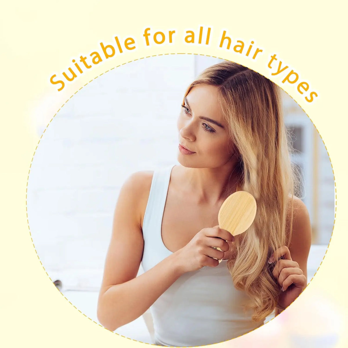 16/10Pcs Mini Bamboo Hair Brushes Scalp Massage Detangling, Travel Small Round Hair Brush Round-tipped Wooden Paddle Comb