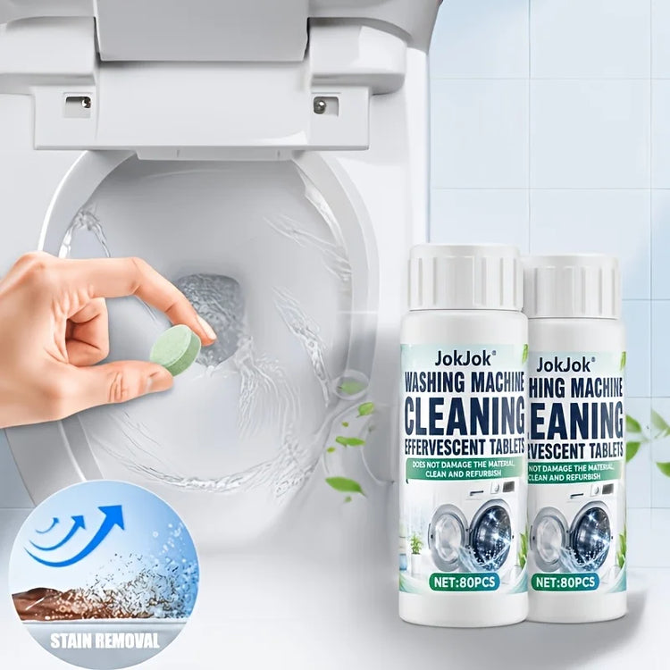2-Pack Multipurpose Cleaning Tablets 160 Tablets per Pack Deep Clean Stain Removal Odor Elimination for Household Washing Machines & Toilets