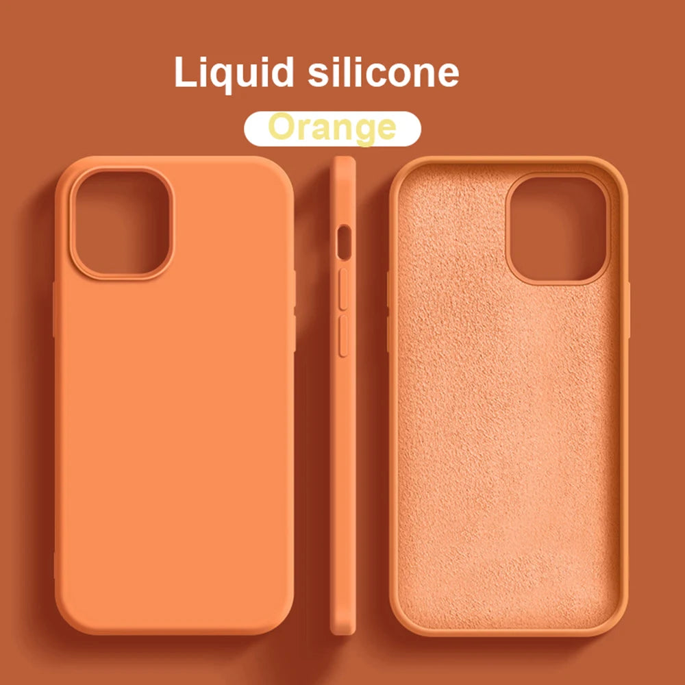 Original Phone Case For iPhone 17 16 15 11 12 13 14 Pro Max Luxury Liquid Silicone Cases For 7 8 Plus X XR Shockproof Soft Cover