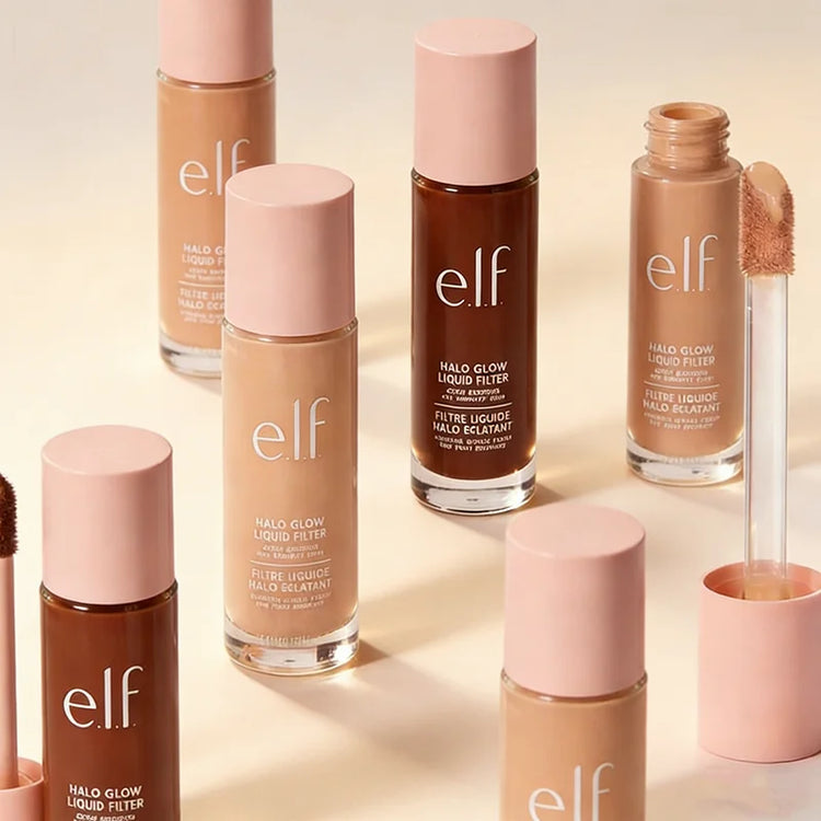 Elf Halo Glow Liquid Filter Waterproof Concealer Foundation Full Coverage for Acne Scars Uneven Skin Tone Long-Lasting Makeup