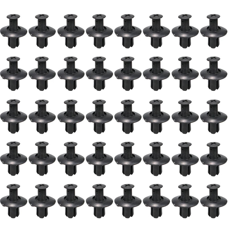 8mm Plastic Rivets Fasteners Screw Car Bumper Fender Black Rivet Car Fastener Clips for Toyota Focus Kia Nissan Yamaha