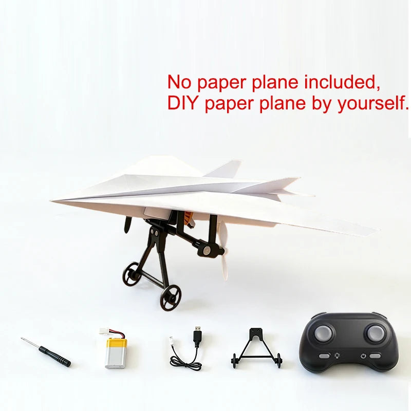 DIY Remote Control Paper Airplane Electric Power Kit Diy Foldable Long Range Stable Flight Ultra Lightweight Plane Outdoor Toy