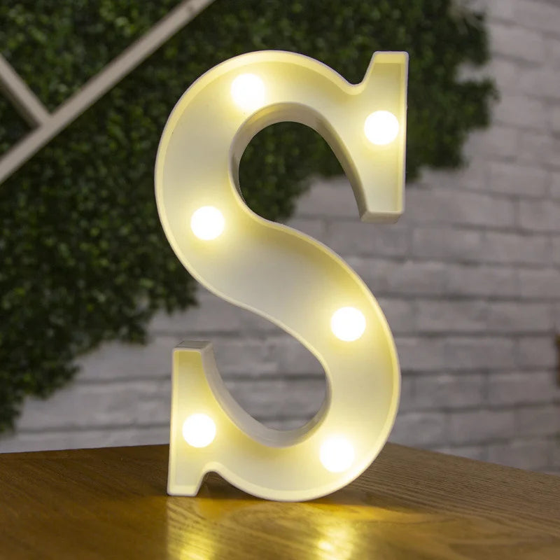 Alphabet Letter LED Nights Lights Number Lamp Decor Party Room Birthday Wall Wedding Home Decorations Personalised Ornaments