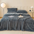 Thickened Wide Striped Flannel Multifunctional Blanket Autumn, Can Be Used As Bed Sheet Winter Blanket, Sofa Blanket,nap Blanket