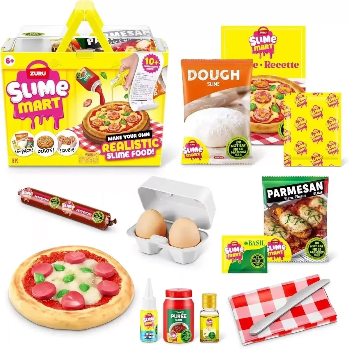 Slime Mart Blind Box Diy Gift Toys Stress Relief Slime Gift Hamburger Pizza Shopping Cart Diy Set Mystery Box